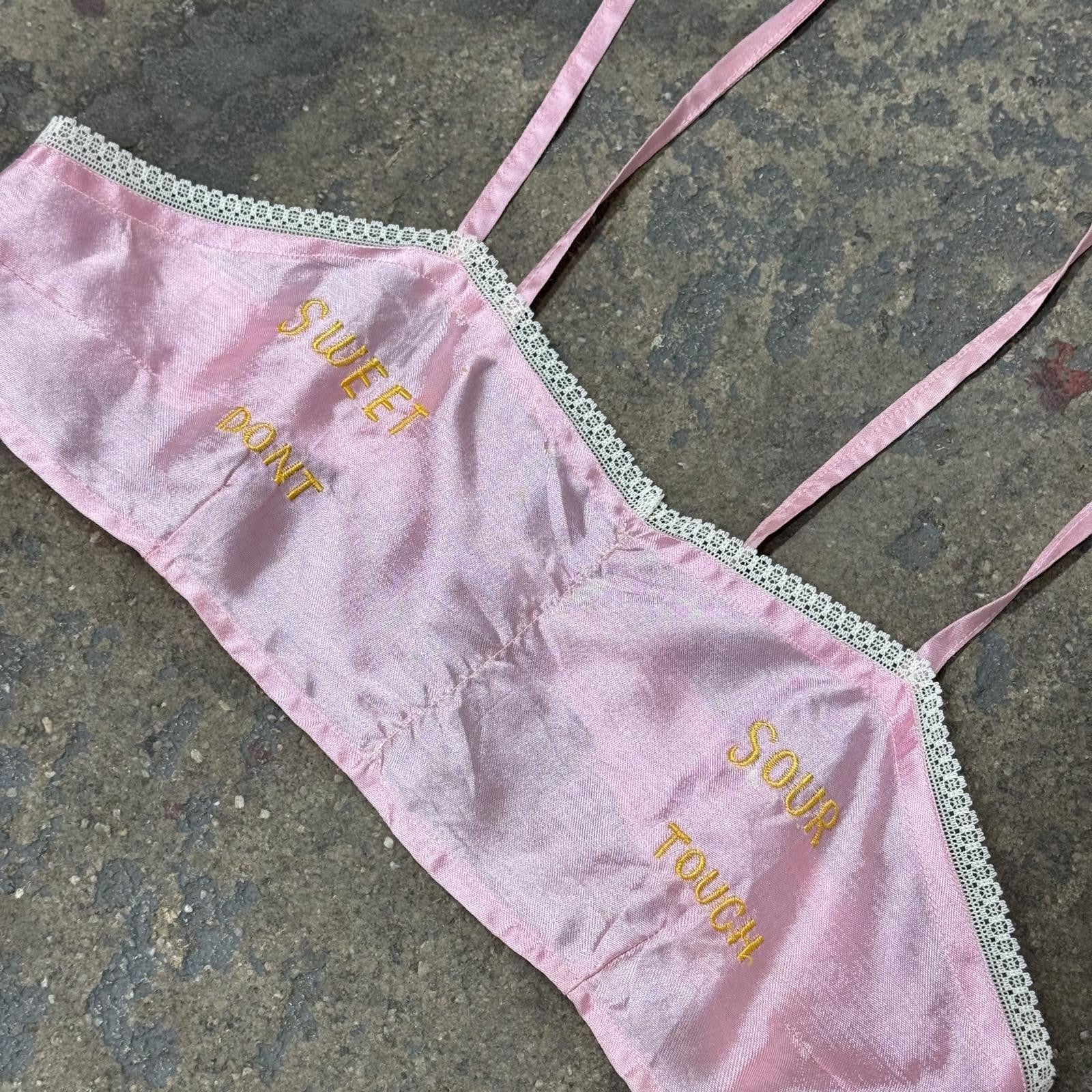 1940s Embroidered Lingerie Set Pink
