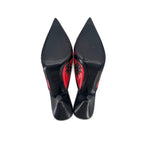 Vintage Miu Miu Embroidered Leaf Pointed Toe Slip On Kitten Heel Mules 39