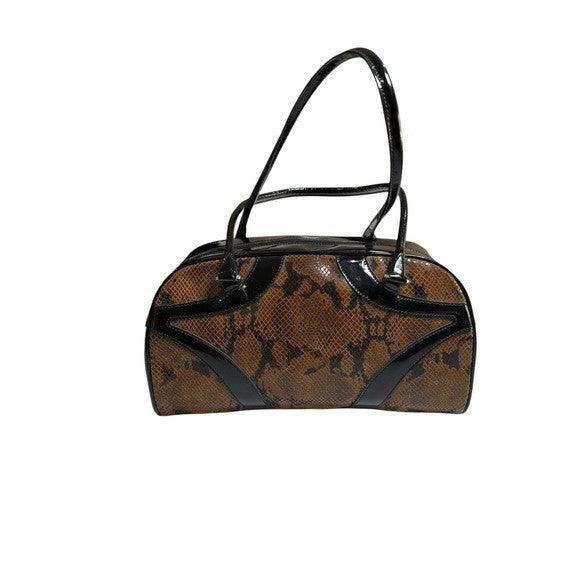 Bonini Medium Brown Snake Skin Shoulder Bag