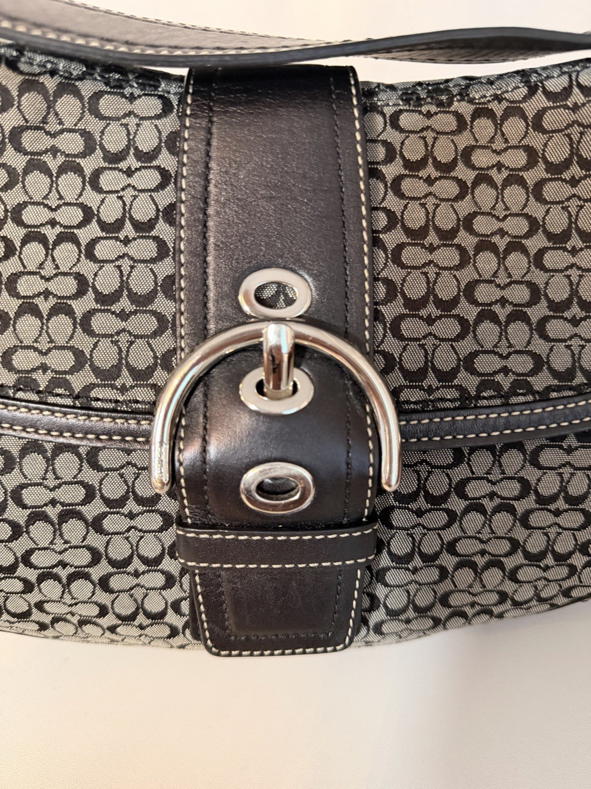 Coach Vintage Y2K Soho Black Signature Canvas Shoulder Bag