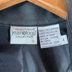 Vintage Newport News Leather Biker Shirt Womens 4 Black Lace Up Detail Snap