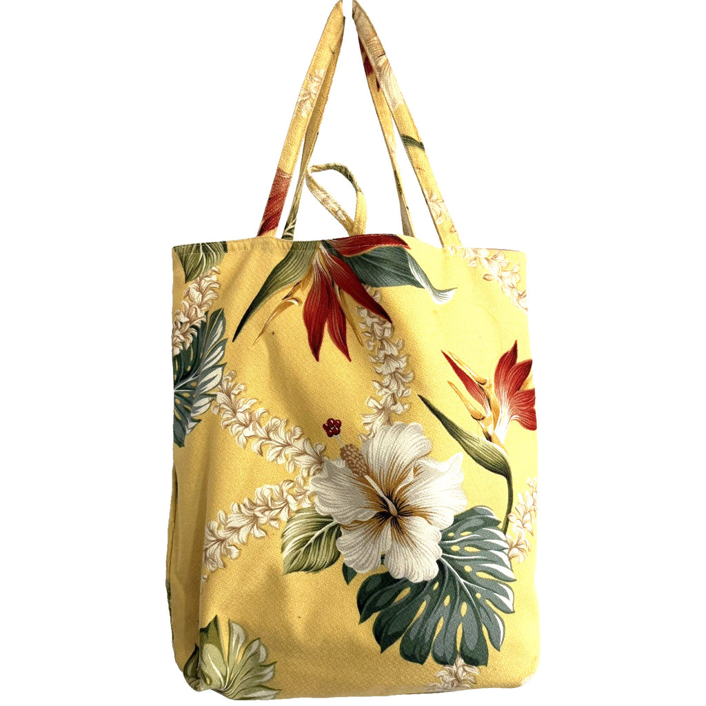 DESIGNER Women's Medium Yellow Multicolor Cotton Reversible Tote