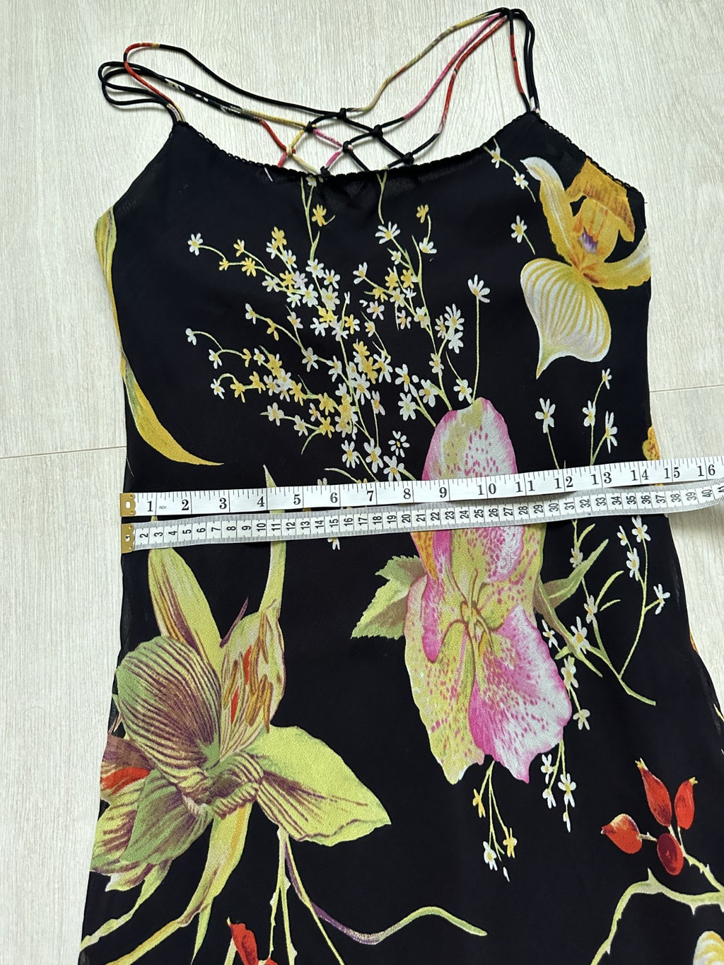 René Derhy Y2K Floral Spider Back Midi Dress