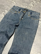 Vintage Dolce & Gabbana Blue Flare Jeans Y2K Denim Bell Bottoms Made Italy Sz 40