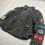 Double D Ranch Angels on Horseback Biker Jacket Black Leather Medium