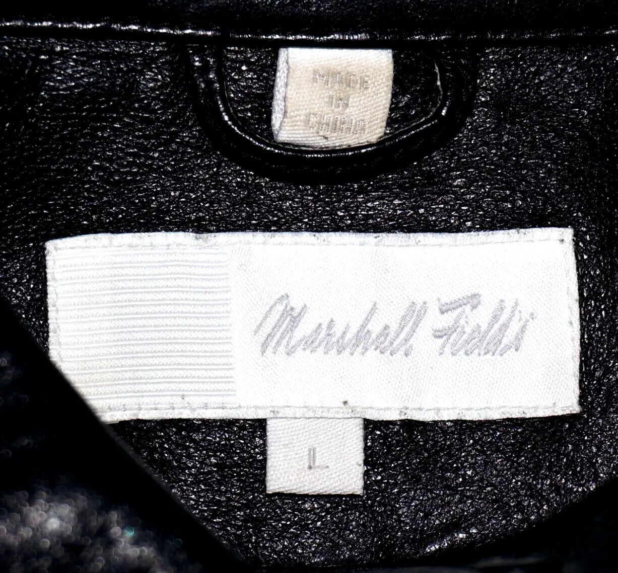 90's Vintage MARSHALL FIELD'S Black Leather Button Up Shirt LARGE *RUNS SMALL