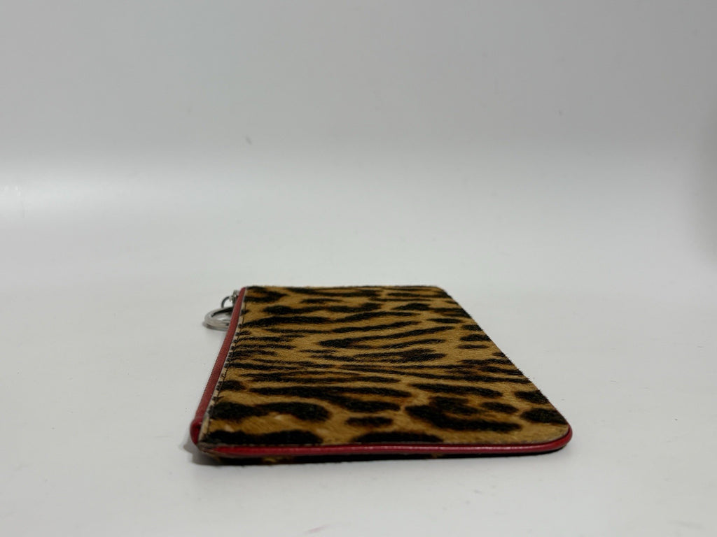 Vtg Christian Dior by John Galliano Leopard Print Pony Hair Clutch Bag