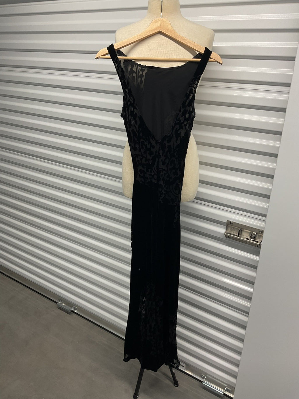 Vintage Betsey Johnson Black Floral Velvet Dress