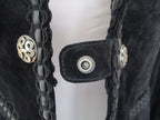 Cripple Creek Black Suede Studded Western Jacket Small