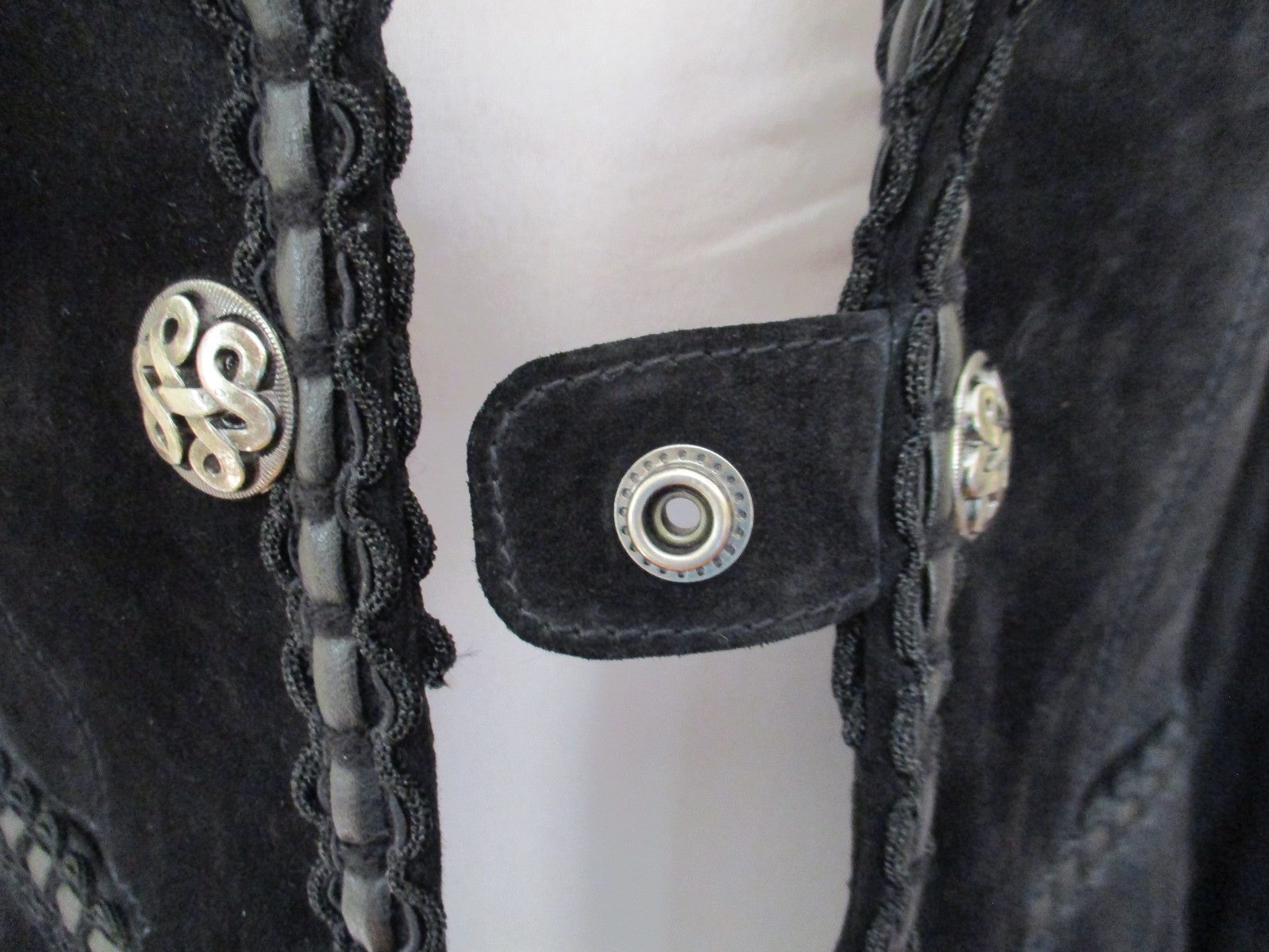 Cripple Creek Black Suede Studded Western Jacket Small
