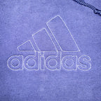 Vintage Adidas Hoodie Sz Large Center Logo Spellout Navy Embroidered Distressed