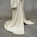 Vintage 1930s White Plush Teddy Bear Dressing Gown Ermie Art Deco Dress Coat