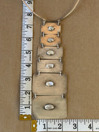 VTG Artisan Studio Modernist Sterling Silver 925 Moonstone Choker Necklace