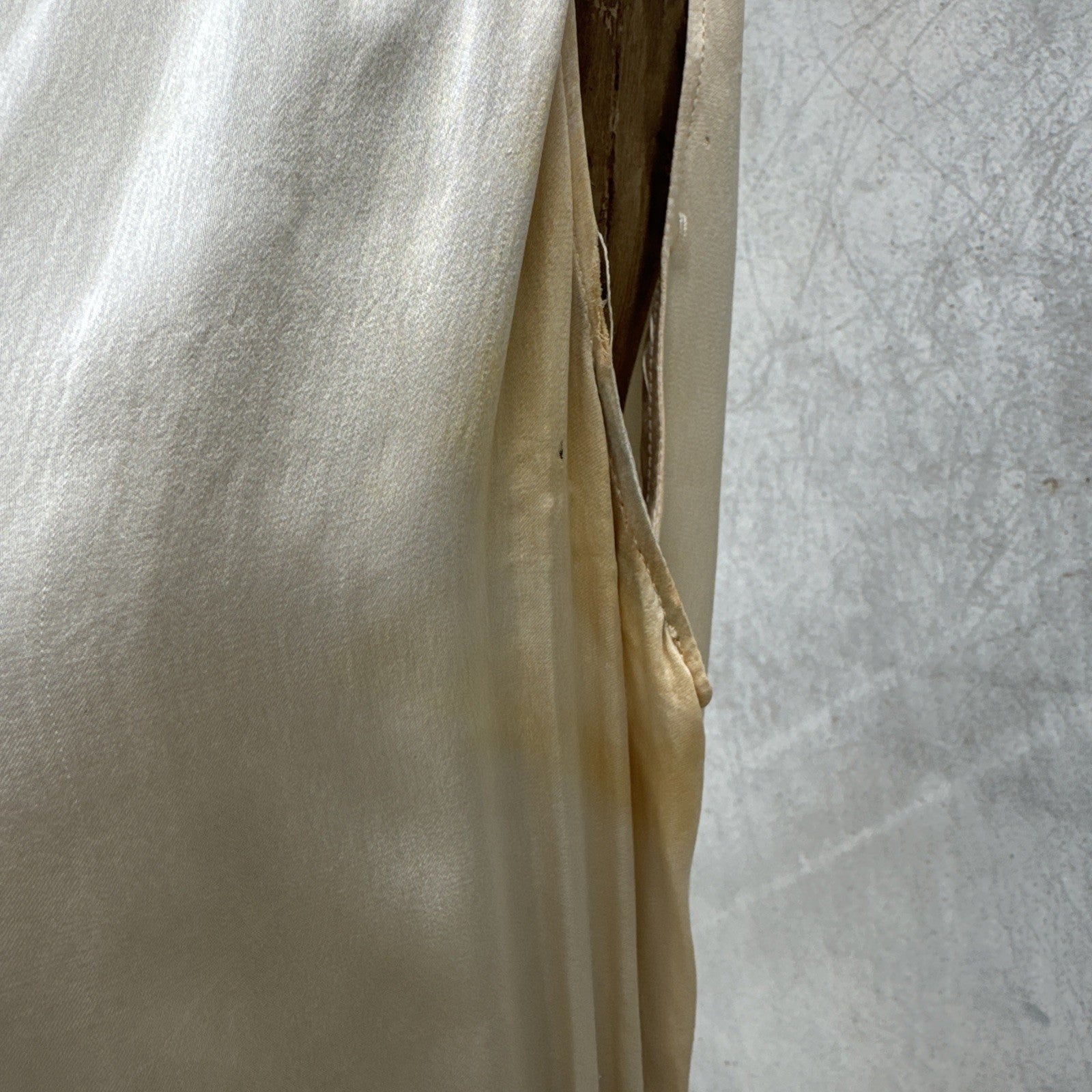Vintage 1930s White Candlelight Silk Satin Gown Bias Cut Wedding Bridal Dress