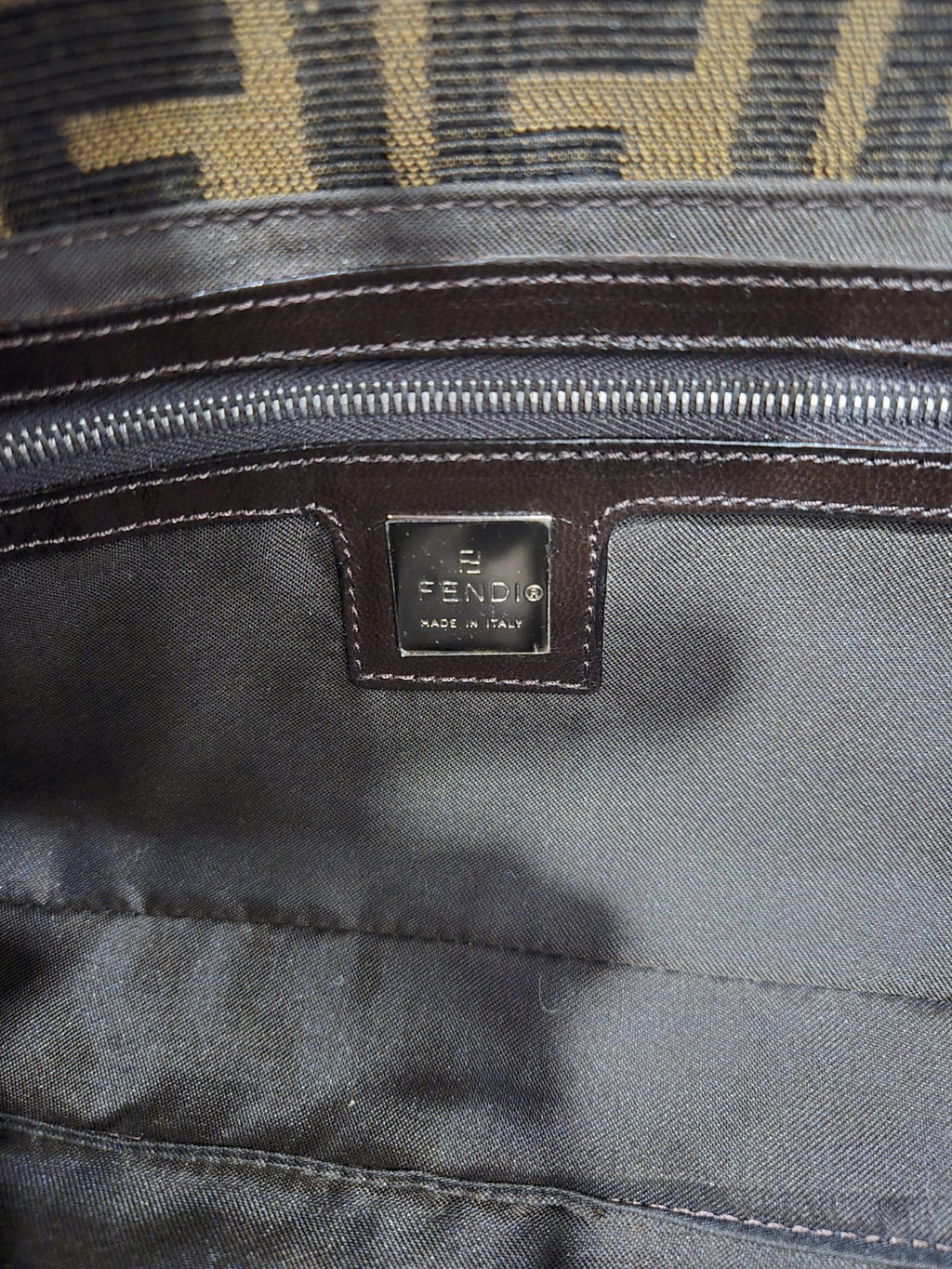 Fendi shoulder bag Mamma Baguette Beaded Flower Zucca Brown