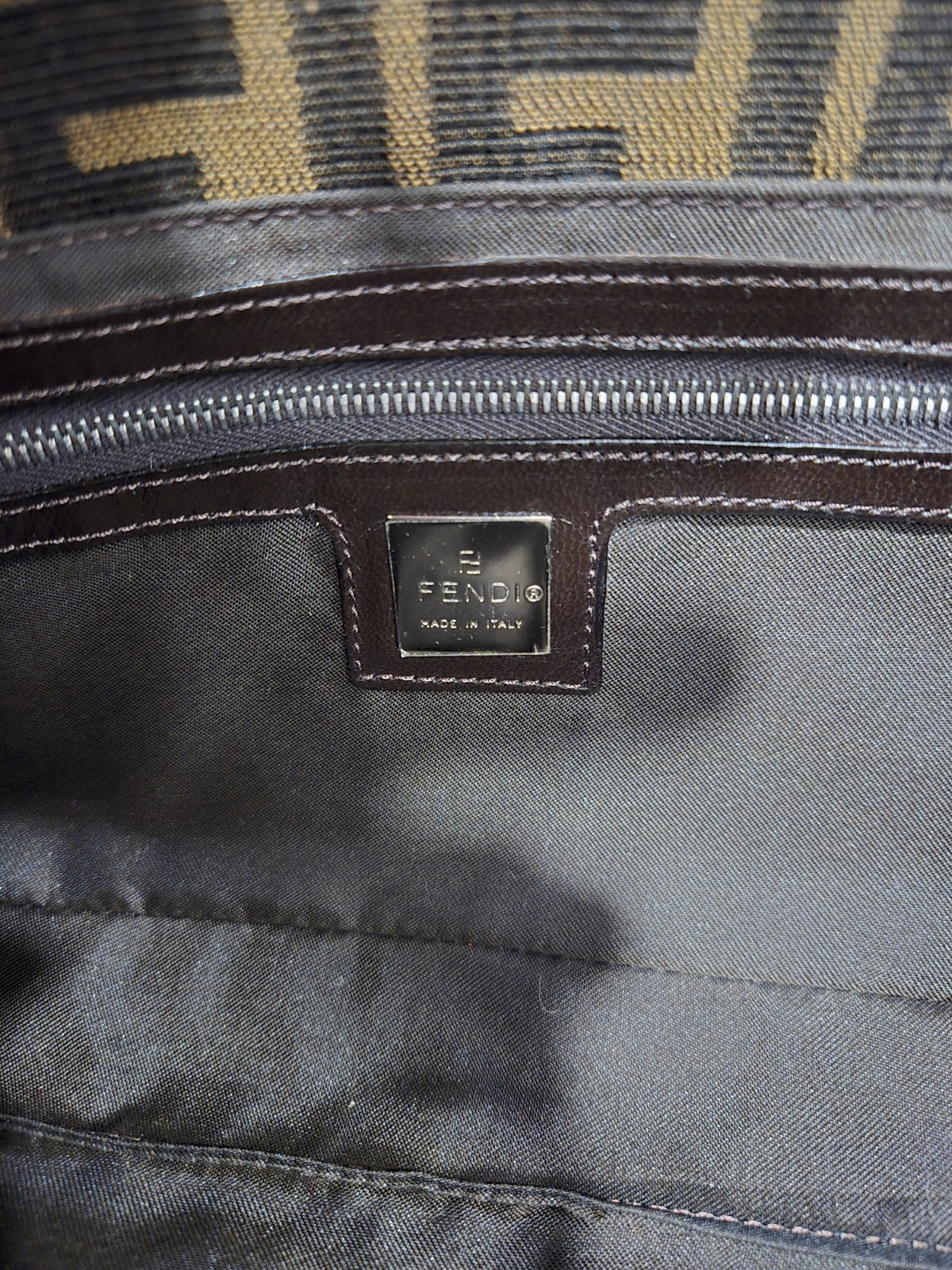 Fendi shoulder bag Mamma Baguette Beaded Flower Zucca Brown
