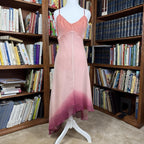 Express 1990s Asymmetrical Ombre Pink Silk Slip Dress Medium