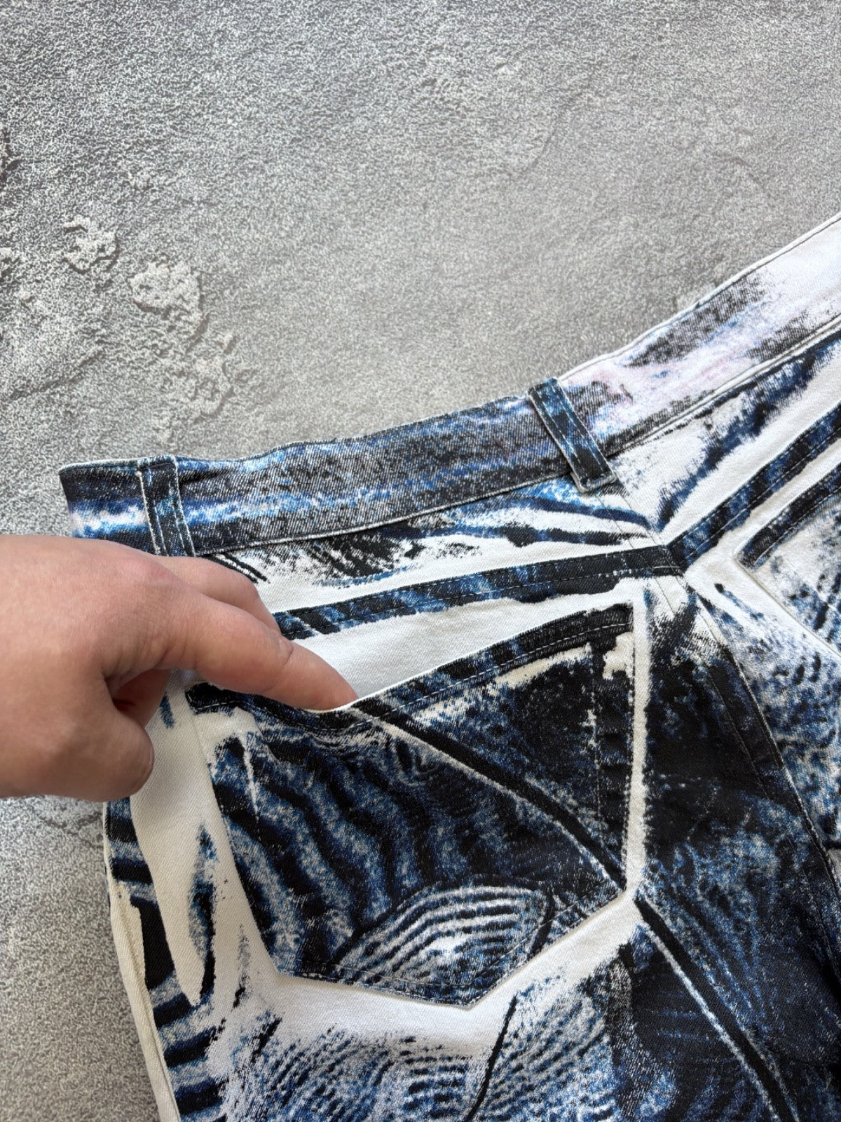 Vintage 2000's Roberto Cavalli Abstract Psychedelic Print Jeans Pants sz XL