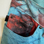 VTG ROBERTO CAVALLI SHIMMER FISH SCALE PRINTED BOOTCUT JEANS