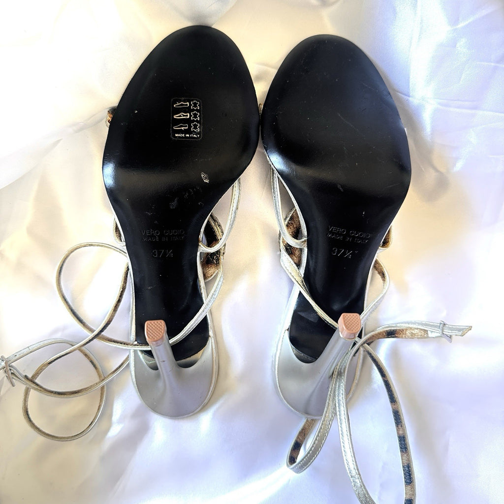 Vintage 2000’s Roberto Cavalli Snake Silver Heels