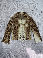 Vintage Leopard Mohair Animal Wool Jacket Blazer Glamour