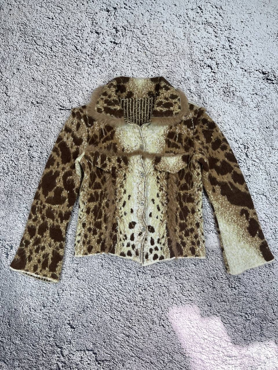 Vintage Leopard Mohair Animal Wool Jacket Blazer Glamour