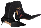 MARE Vintage Italian Leather Boots Spike Heel EU 39 Embellished Boho