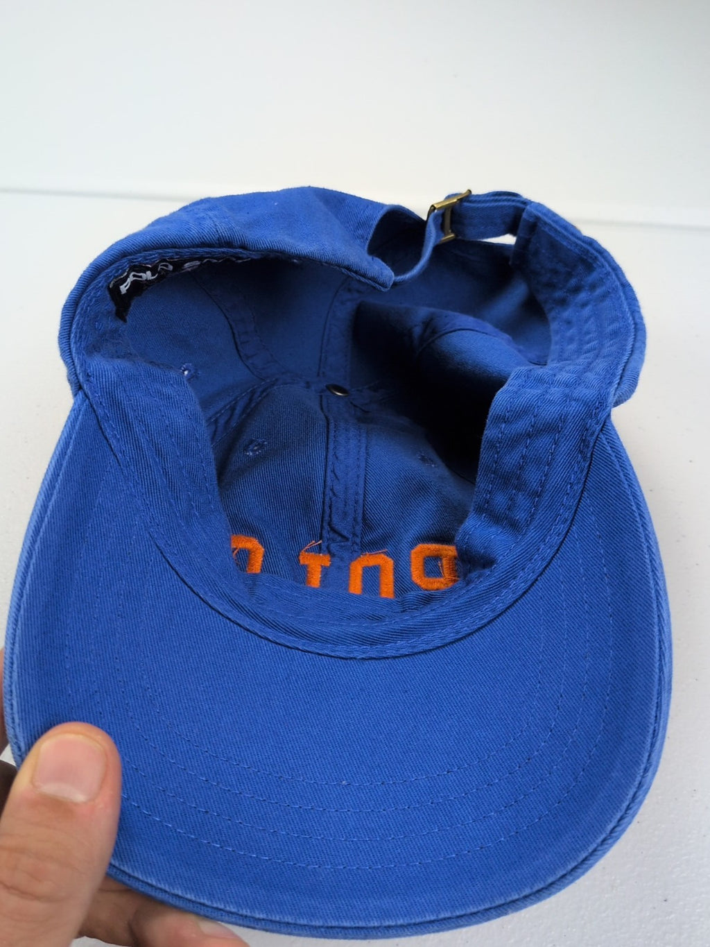 Vintage Polo Sport Ralph Lauren Spell Out Cap Hat Mens Adjustable Blue Orange