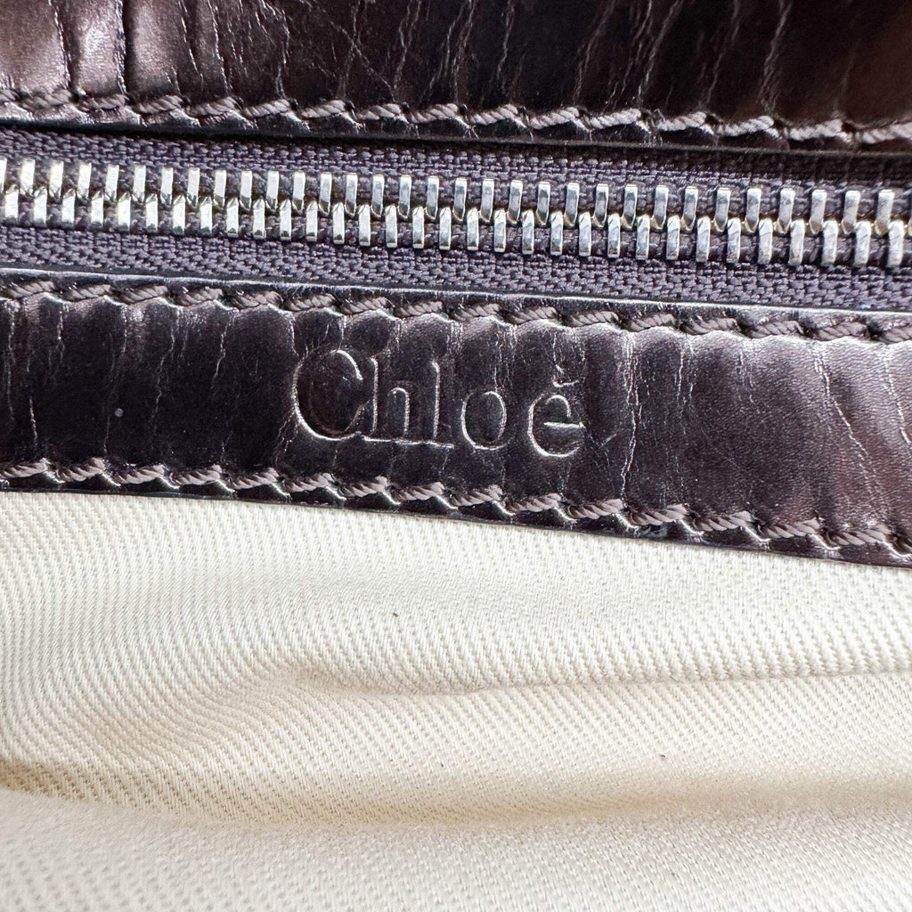 CHLOÉ Paddington Horse Charm Ocher Brown Patent Leather Shoulder Bag