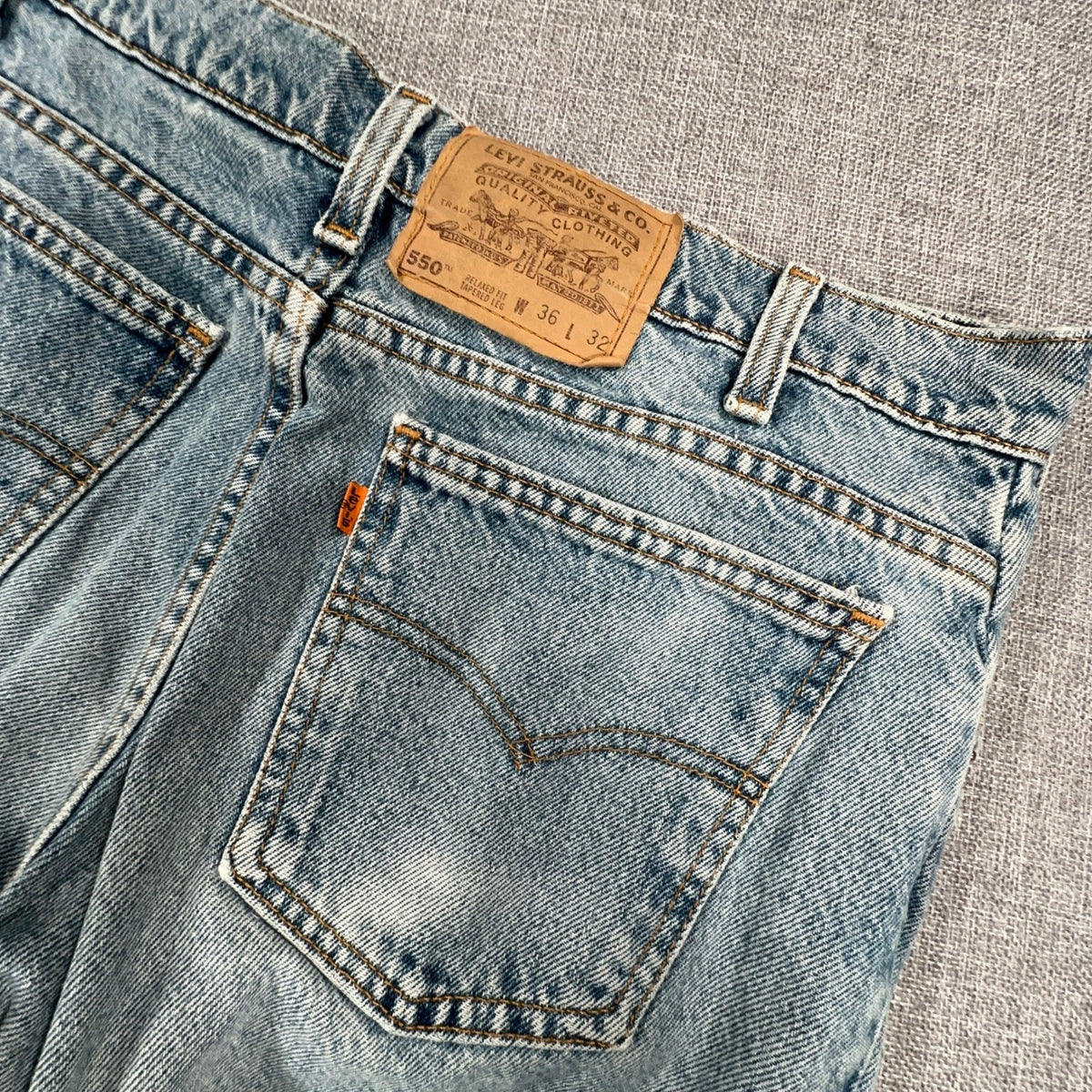 Levi's 550 1990s Jeans Mens 36x32 Orange Tab Distressed