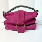 Francesco Biasia Split Leather Handbag - Purse - Maroon Soft Leather