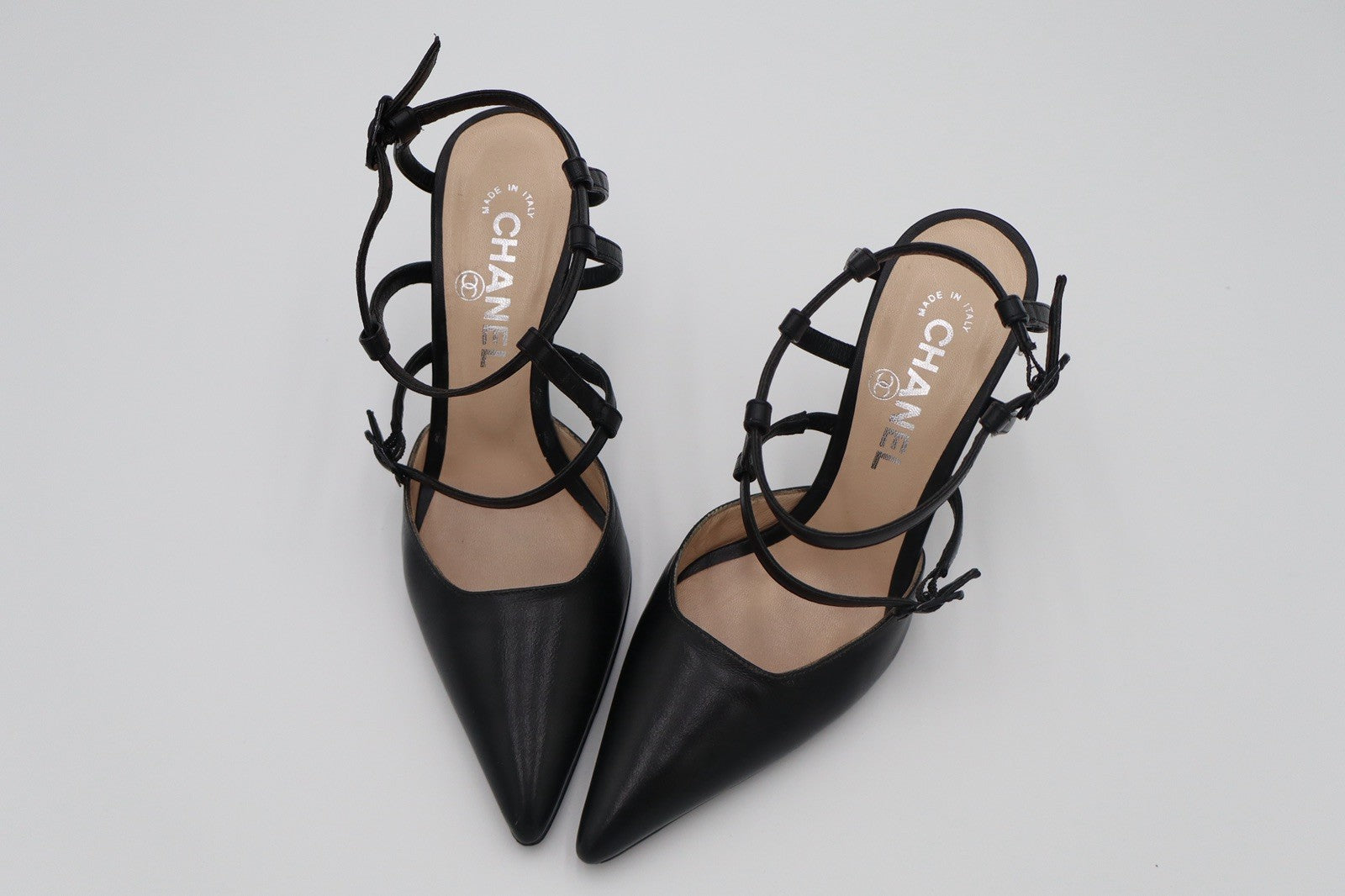 Vintage Chanel Strappy Pointed Toe Heels