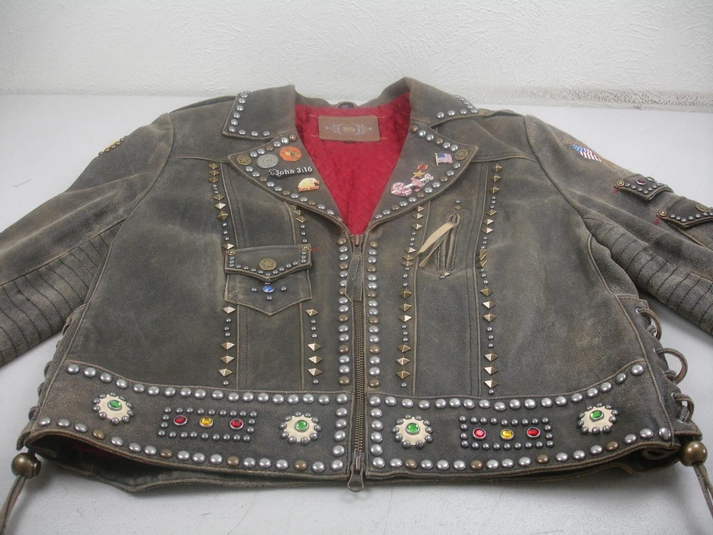 Double D Super Chief Biker Jacket Brown Leather Large