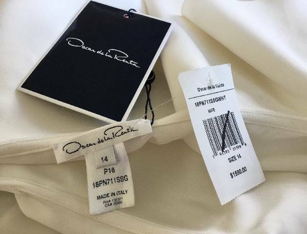 OSCAR DE LA RENTA OFF THE SHOULDER CUTOUT BLOUSE SZ 14 MSRP: $1580