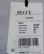 Pucci Womens Marmo Print Pleated Detail Mesh Mini Dress NC3 Beige Size 38 (US 2)