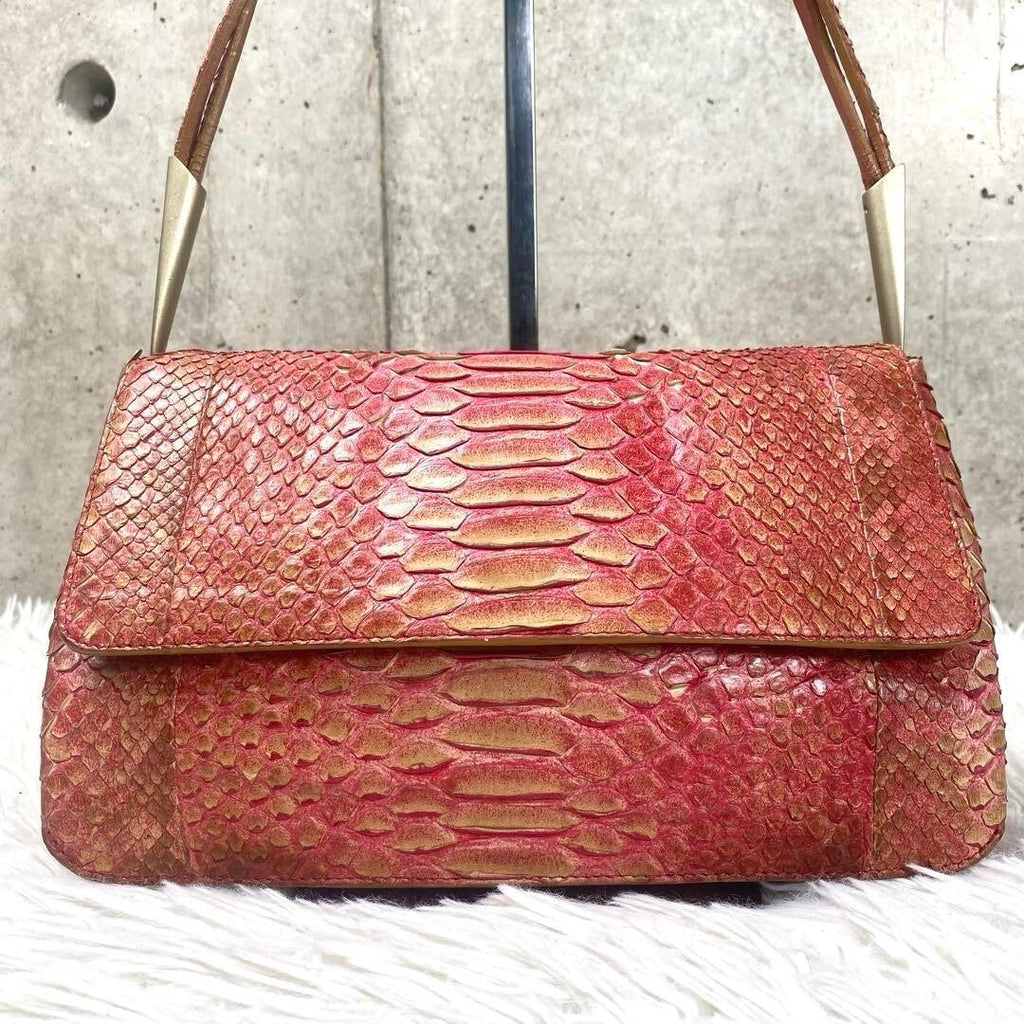 Bottega Veneta Embossed Python Leather Shoulder Bag