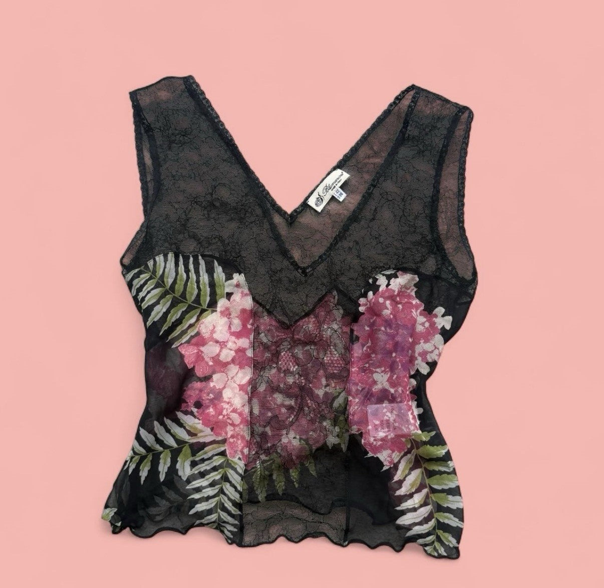 Blumarine Silk Black Floral Two Piece Set