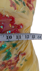 Vintage Cache Yellow Beaded Maxi Dress