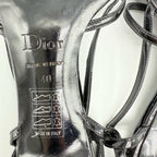 Dior Vintage John Galliano Medallion Logo Patent Leather slingback sandals EU 40