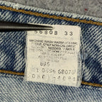 Vintage Levis 505 Jeans Mens 33x34 (32x33.5) Light Wash Straight Denim USA 90s