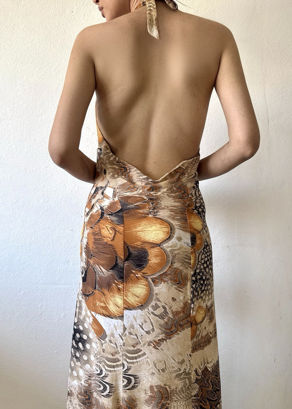 Roberto Cavalli 2004 Feather Corset Dress