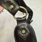 Francesco Biasia Suede Leather Patchwork Hobo Bag