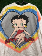Vintage 1993 Betty Boop Big Heart Double Sided Mega Graphic T-Shirt sz OSFM*