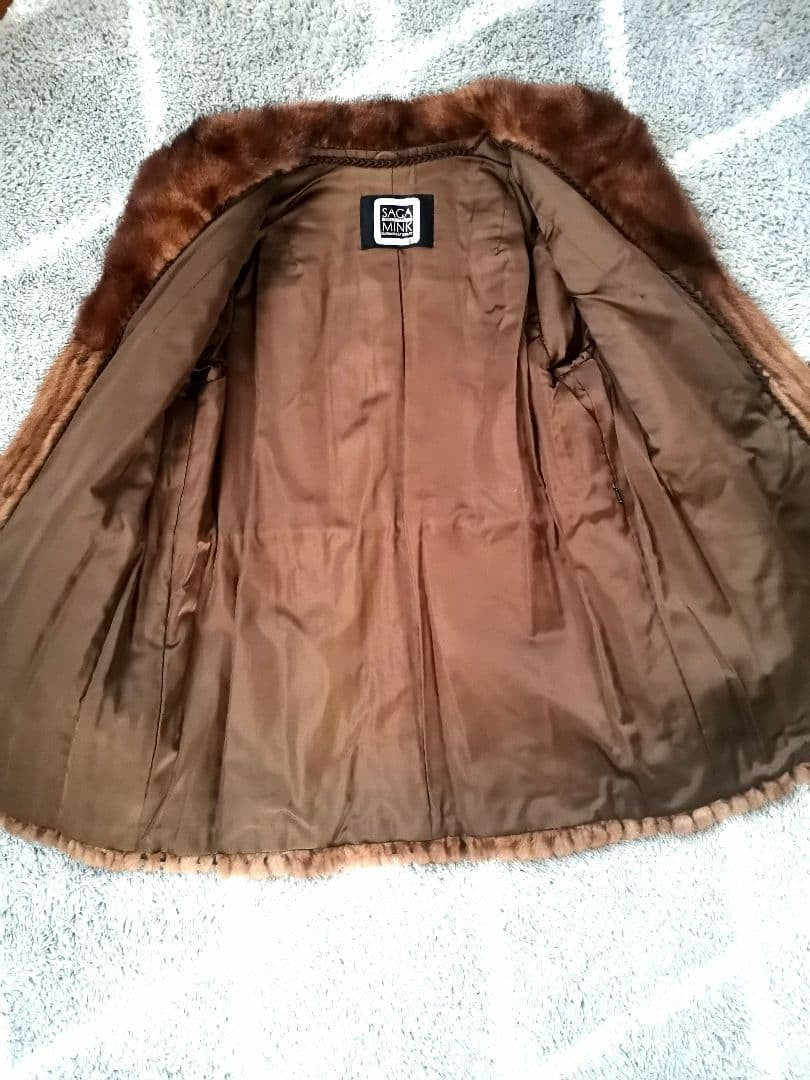 SAGA, Mink, Coat, Brown, L Size, with Vert, Women Authentic From Japan