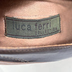 Luca Ferri Leather Pumps Brown Colorblock Square Toe Size 5.5