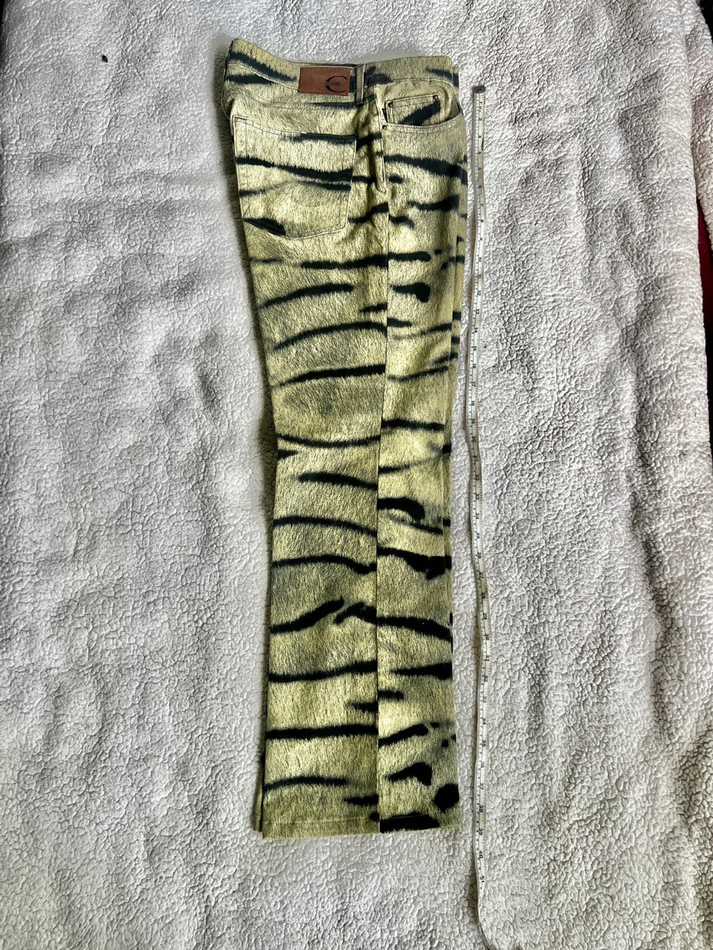 Vintage 2000 Just Cavalli Zebra Print Denim Wide Leg Pants US size 36 /30 inseam