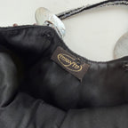 Imayin Shoulder Bag Womens Black Velvet Beaded Mother of Pearl Shell Purse Party