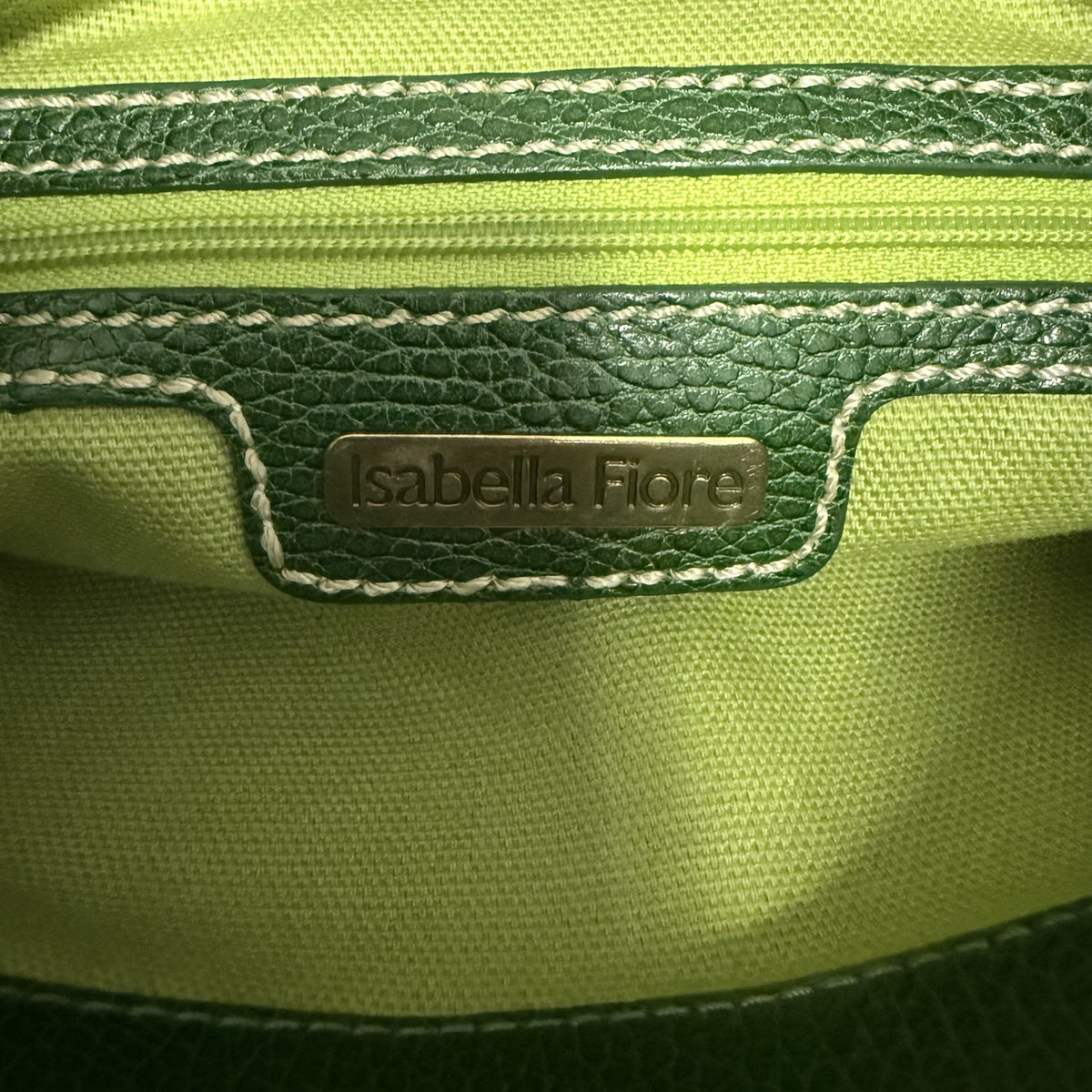 Isabella Fiore Green Floral Abstract Studded Shoulder Bag