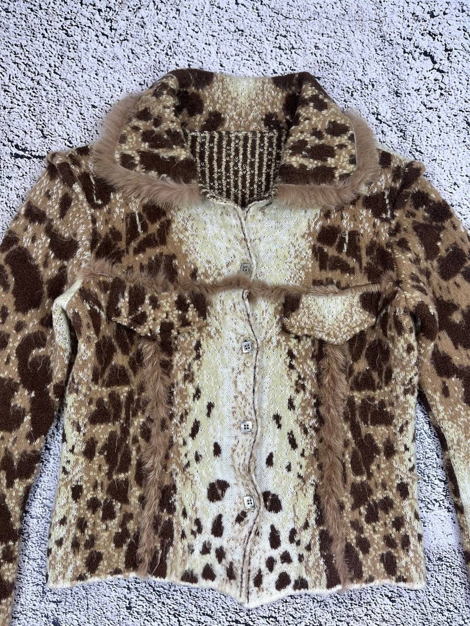 Vintage Leopard Mohair Animal Wool Jacket Blazer Glamour