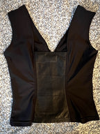 Harley Davidson Y2K Women's Black Leather Corset Bustier Top Medium